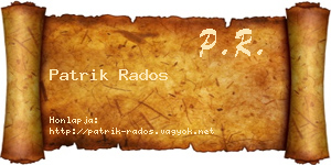 Patrik Rados névjegykártya